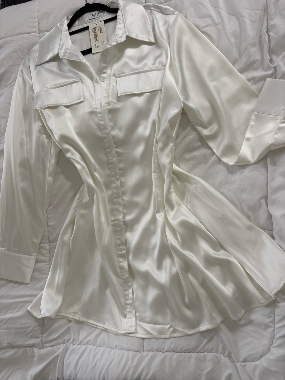 Satin white dress